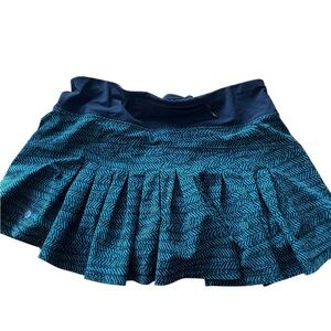 Lululemon Athletica Blue Patterned Skater Skirt